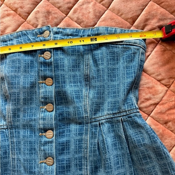 Damsom Madder EloiseBlue Strapless peplum Denim Top NWT Size 6 - Picture 6 of 9